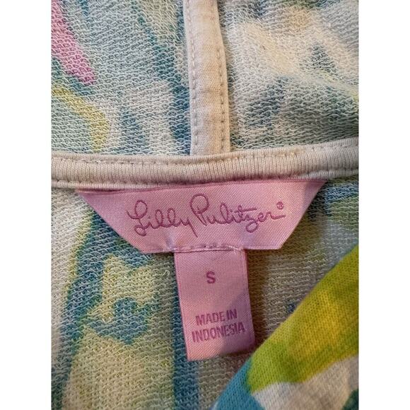 Lilly Pulitzer Jacket Regatta Women’s Small Pink Aqua Tropical Beach Vacation - Picture 2 of 4